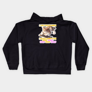 I are programmer i make computer beep boop Cat Kids Hoodie